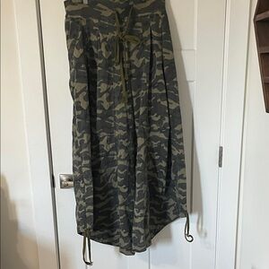 Blue Velvet Camouflage Flare Wide Leg Jeans